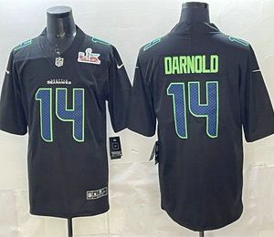 Men's Seattle Seahawks #14 Sam Darnold Limited Black Super Bowl LX Fashion Vapor Jersey