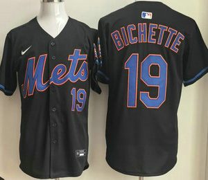 Men's New York Mets #19 Bo Bichette Black Limited Jersey