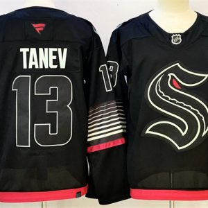 Men's Seattle Kraken #13 Brandon Tanev Black 2026 Alternate Stitched Hockey Jersey