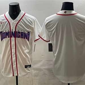 Men's Dominican Republic Baseball Blank White 2026 World Baseball Classic Home Stadium Stitched Jersey
