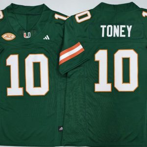 Men's Miami Hurricanes #10 Malachi Toney Green F.U.S.E. 2026 Stitched Football Jersey