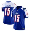 Men's New England Patriots #15 Ezekiel Elliott Blue White 2023 F.U.S.E. Vapor Limited Football Stitched Jersey