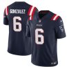 Men's New England Patriots #6 Christian Gonzalez Navy 2023 F.U.S.E. Vapor Limited Football Stitched Jersey