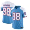 Men's Tennessee Titans #98 Jeffery Simmons Blue White 2023 F.U.S.E. Vapor Limited Throwback Football Stitched Jersey