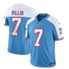 Men's Tennessee Titans #7 Malik Willis Blue White 2023 F.U.S.E. Vapor Limited Throwback Football Stitched Jersey