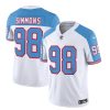 Men's Tennessee Titans #98 Jeffery Simmons White Blue 2023 F.U.S.E. Vapor Limited Throwback Football Stitched Jersey
