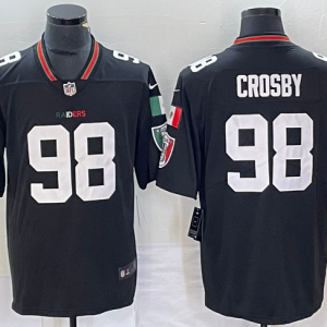 Men's Las Vegas Raiders #98 Maxx Crosby Black Mexico Vapor Limited Football Stitched Jersey