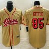 Men's San Francisco 49ers #85 George Kittle Gold Color Rush With Patch Cool Base Stitched Baseball Jersey