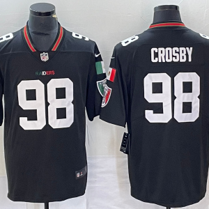 Men's Las Vegas Raiders #98 Maxx Crosby Black Mexico Vapor Stitched Jersey