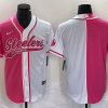 Men's Pittsburgh Steelers Blank Pink White Two Tone With Patch Cool Base Stitched Baseball Jersey