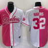 Men's Pittsburgh Steelers #32 Franco Harris Pink White Two Tone With Patch Cool Base Stitched Baseball Jersey