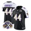 Men's Baltimore Ravens #44 Marlon Humphrey Black White 2023 F.U.S.E With Patch Throwback Vapor Limited Stitched Jersey