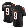 Men's Cincinnati Bengals #9 Joe Burrow Black 2023 F.U.S.E. With 4-Star C Patch Vapor Untouchable Limited Football Stitched Jersey