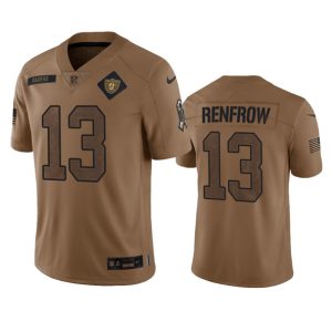 Men's Las Vegas Raiders #13 Hunter Renfrow 2023 Brown Salute To Service Limited Football Stitched Jersey