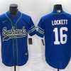 Men's Seattle Seahawks #16 Tyler Lockett Royal Throwback Cool Base Stitched Baseball Jersey
