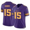 Men's Minnesota Vikings #15 Josh Dobbs Purple 2023 F.U.S.E. Color Rush Stitched Jersey