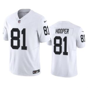 Men's Las Vegas Raiders #81 Austin Hooper White 2023 F.U.S.E. Football Stitched Jersey