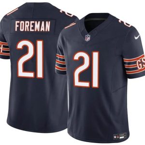 Men's Chicago Bears #21 D'Onta Foreman Navy 2023 F.U.S.E. Vapor Football Stitched Jersey
