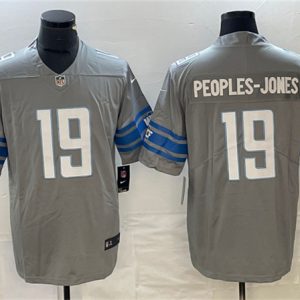 Men's Detroit Lions #19 Donovan Peoples-Jones Gray Vapor Untouchable Limited Stitched Jersey