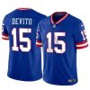 Men's New York Giants #15 Tommy DeVito Royal 2023 F.U.S.E. Throwback Limited Football Stitched Jersey