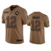 Men's Tampa Bay Buccaneers #12 Tom Brady 2023 Brown Salute To Service Limited Football Stitched Jersey