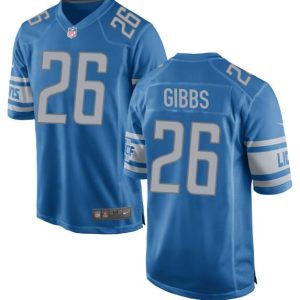 Men's Detroit Lions Jahmyr Gibbs #26 Nike Blue Official NFL Game Jersey