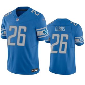 Men's Detroit Lions #26 Jahmyr Gibbs Blue 2023 F.U.S.E. Vapor Untouchable Limited Football Stitched Jersey