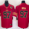 Men's San Francisco 49ers #97 Nick Bosa Red 75th Patch Golden Edition Stitched Nike Limited Jersey