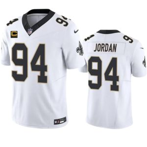 Men's New Orleans Saints #94 Cameron Jordan White 2023 F.U.S.E. With 4-Star C Patch Vapor Untouchable Limited Football Stitched Jersey