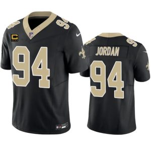 Men's New Orleans Saints #94 Cameron Jordan Black 2023 F.U.S.E. With 4-Star C Patch Vapor Untouchable Limited Football Stitched Jersey