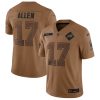 Men's Buffalo Bills #17 Josh Allen 2023 Brown Salute To Service Limited Football Stitched Jersey