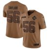 Men's New York Giants #56 Lawrence Taylor 2023 Brown Salute To Service Limited Football Stitched Jersey