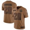 Men's Philadelphia Eagles #20 Brian Dawkins 2023 Brown Salute To Service Limited Football Stitched Jersey