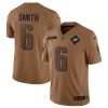 Men's Philadelphia Eagles #6 DeVonta Smith 2023 Brown Salute To Service Limited Football Stitched Jersey