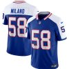 Men's Buffalo Bills #58 Matt Milano Blue White 2023 F.U.S.E. Throwback Vapor Untouchable Limited Football Stitched Jersey