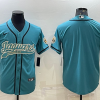 Men's Jacksonville Jaguars Blank Teal With Patch Cool Base Stitched Baseball Jersey