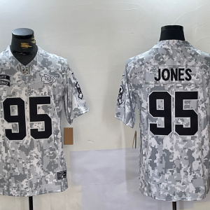 Men's Kansas City Chiefs #95 Chris Jones Arctic Camo 2024 FUSE Salute to Service Limited Stitched Jersey