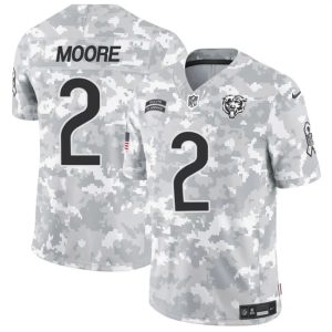 Men's Chicago Bears #2 DJ Moore 2024 F.U.S.E Arctic Camo Salute To Service Limited Stitched Football Jersey