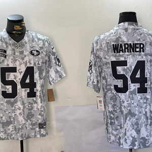 Men's San Francisco 49ers #54 Fred Warner Arctic Camo 2024 FUSE Salute to Service Limited Stitched Jersey