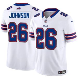 Men's Buffalo Bills #26 Ty Johnson White 2024 F.U.S.E. Jersey