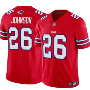 Men's Buffalo Bills #26 Ty Johnson Red 2024 F.U.S.E. Jersey