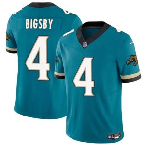 Men's Jacksonville Jaguars #4 Tank Bigsby Teal 2024 F.U.S.E. Prowler Throwback Jersey
