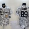 Men's Las Vegas Raiders #89 Brock Bowers 2024 Arctic Camo Salute To Service Stitched Baseball Jerseys