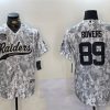 Men's Las Vegas Raiders #89 Brock Bowers 2024 Arctic Camo Salute To Service Stitched Baseball Jersey