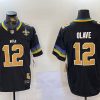 Men's New Orleans Saints #12 Chris Olave Black 2024  Jersey