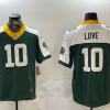 Men's Green Bay Packers #10 Jordan Love Green White 2023 FUSE Home Patch Vapor Limited Stitched Jersey