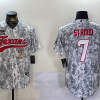 Men's Houston Texans #7 CJ Stroud Arctic Camo 2024 Salute to Service Stitched Baseball Jerseys