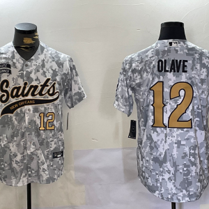 Men's New Orleans Saints #12 Chris Olave Arctic Camo 2024 Salute to Service Stitched Baseball Jerseys