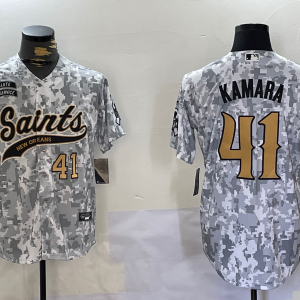 Men's New Orleans Saints #41 Alvin Kamara Arctic Camo 2024 Salute to Service Stitched Baseball Jerseys