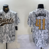 Men's New Orleans Saints #41 Alvin Kamara Arctic Camo 2024 Salute to Service Stitched Baseball Jersey